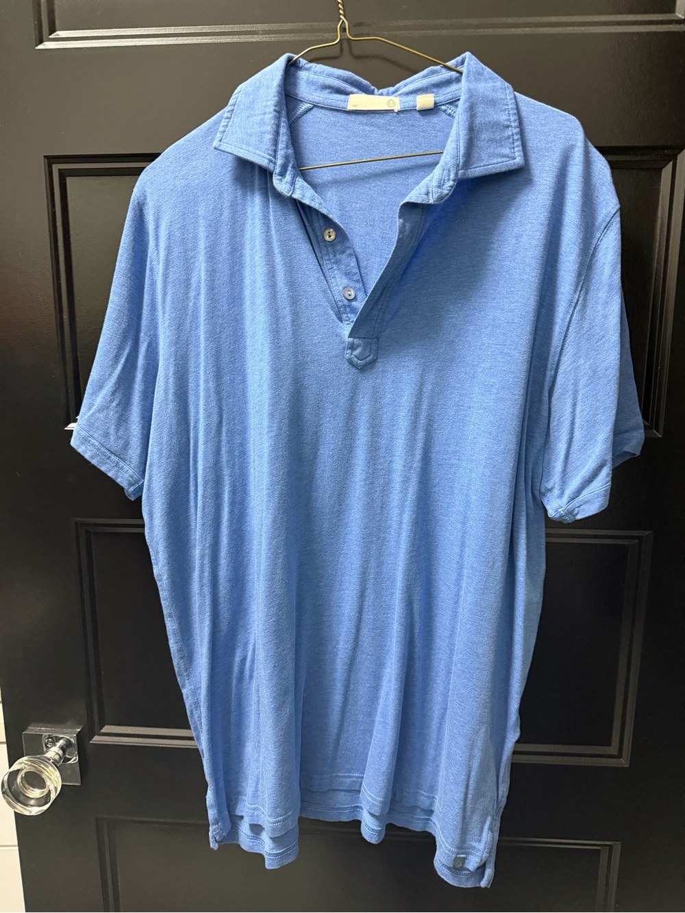 TASC Men’s Large Blue White Striped Performance Golf Polo